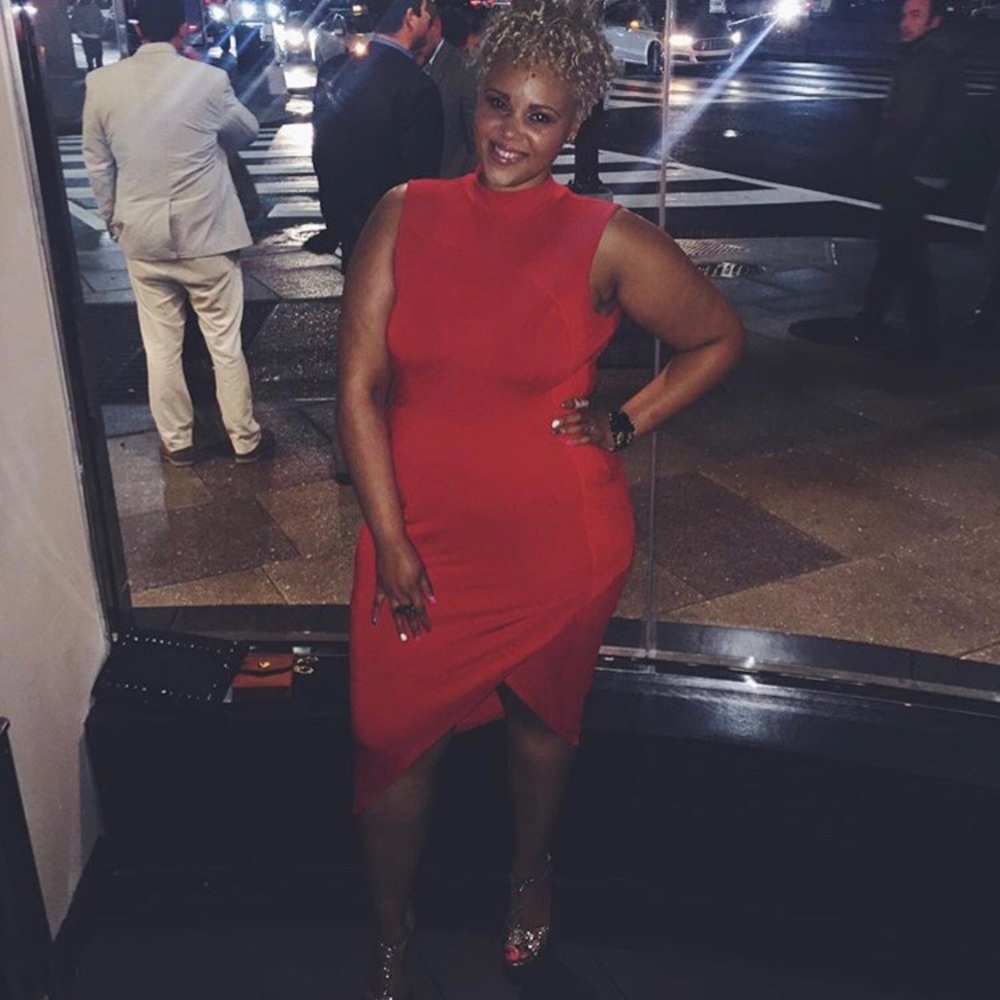 ASOS Curve Red Asymmetrical Wrap Dress